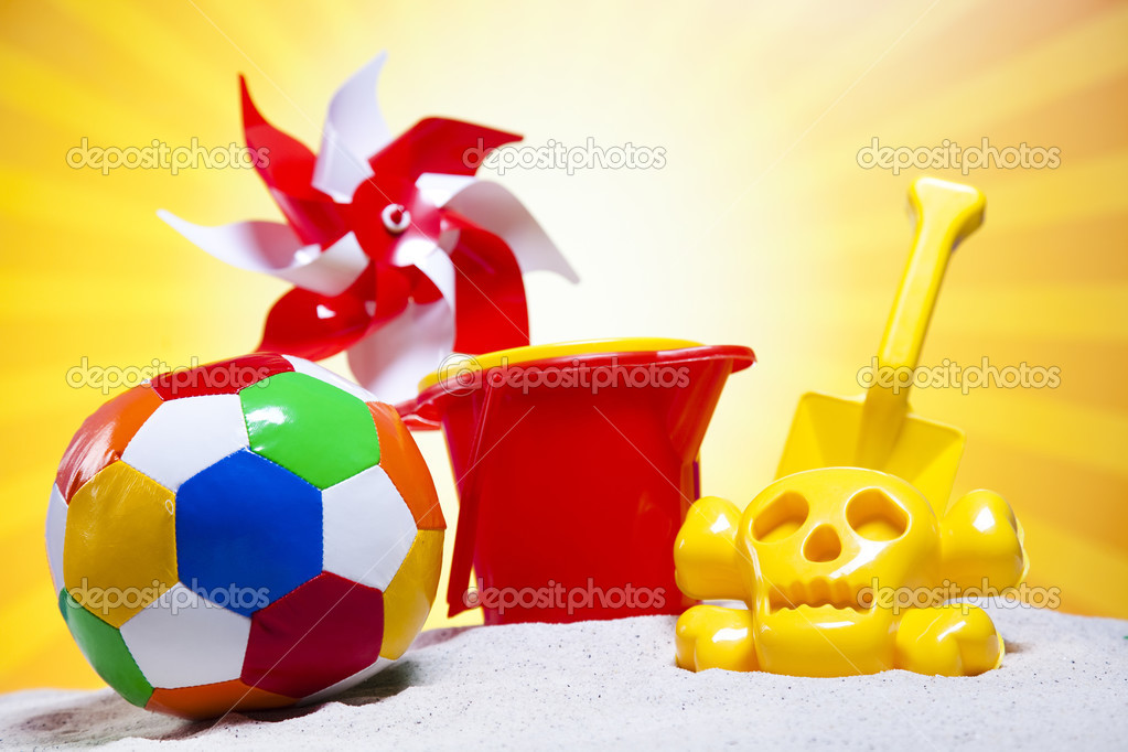 Children toys on beach