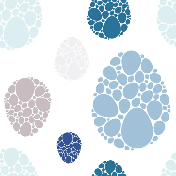 Oeufs de Pâques bleu motif sans couture — Image vectorielle