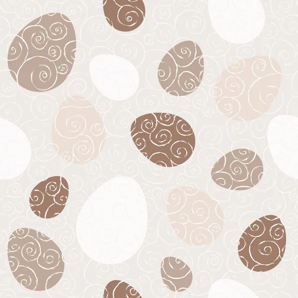 Easter eggs beige seamless pattern — Stock Vector