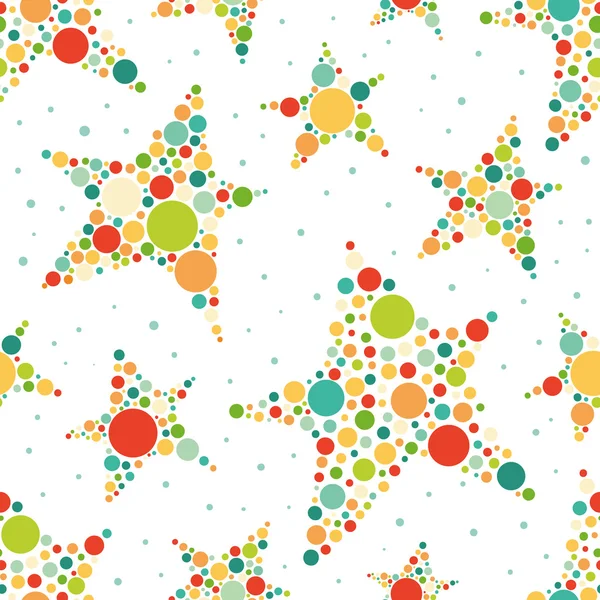 Multicolored stars dotted seamless pattern — Stock Vector