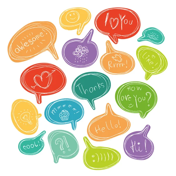 Speech bubbles with different phrases — Stock Vector