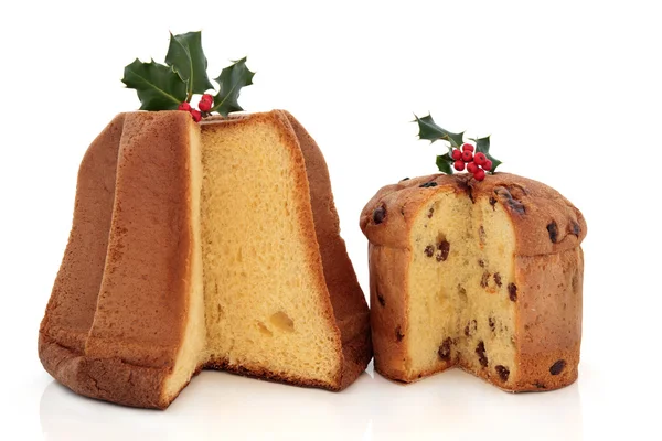 Panettone and Pandoro Cakes — Stock Photo, Image