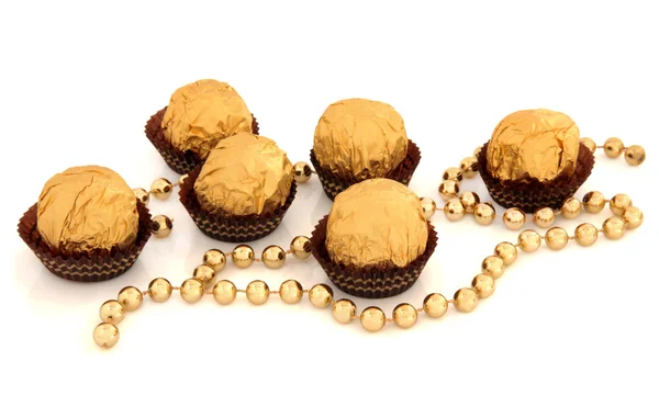 Palle di cioccolato d'oro — Foto Stock