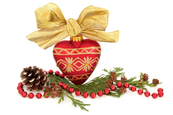 Christmas Bauble and Flora — Stock Photo, Image