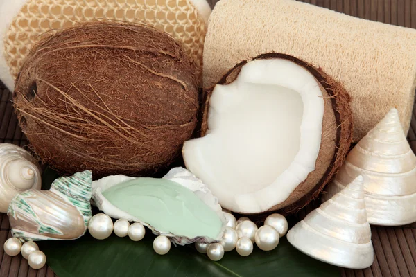 Productos de spa de coco — Foto de Stock