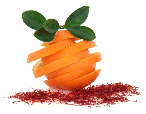Safran und Orangenfrüchte — Stockfoto