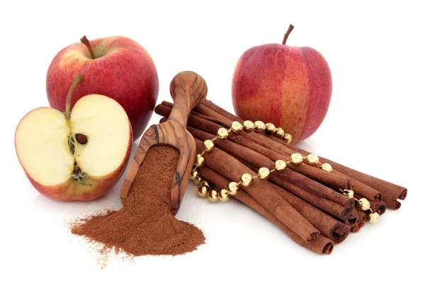 Especias de canela y manzanas — Foto de Stock