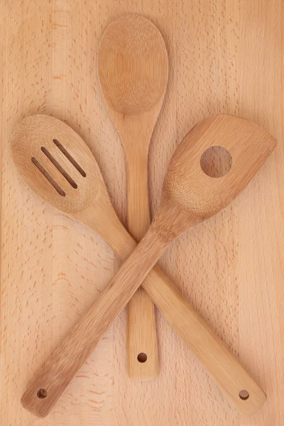Set de utensilios de madera de haya — Foto de Stock