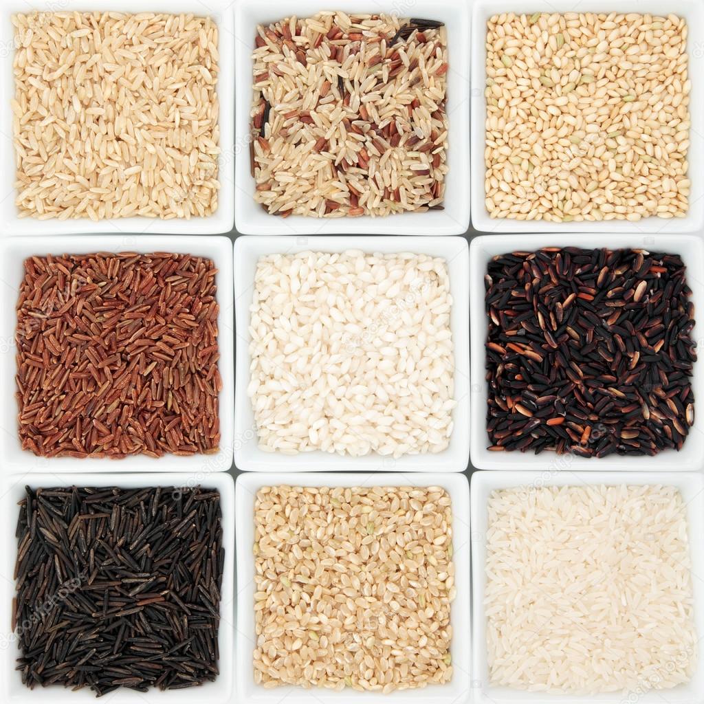 Rice Grain Varieties — Stock Photo © marilyna 26311989