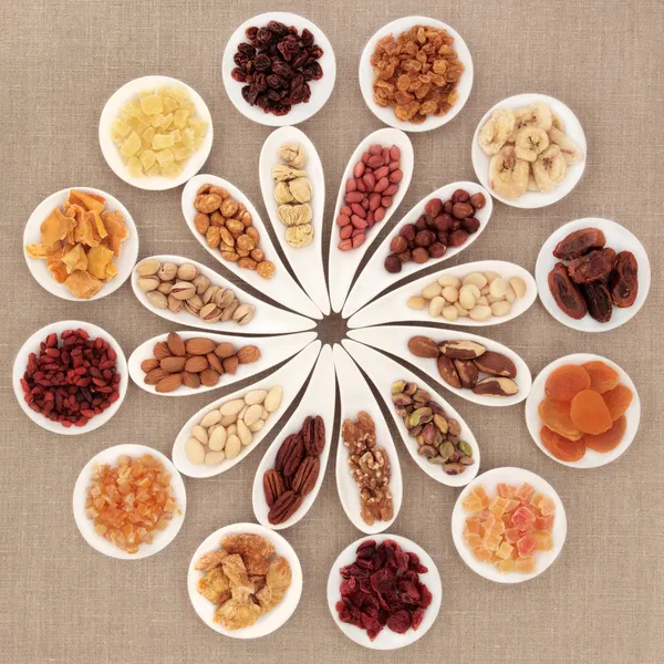 Fruit en nut selectie — Stockfoto
