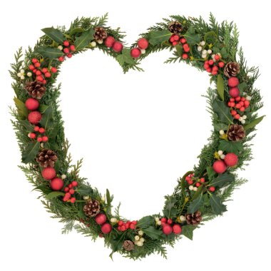 kalp şeklinde Noel çelenk
