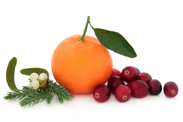 クランベリーとオレンジ色の果物 — ストック写真