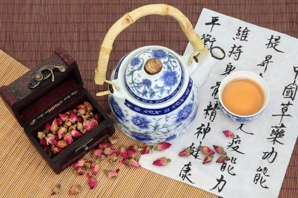 Rózsa virág tea — Stock Fotó