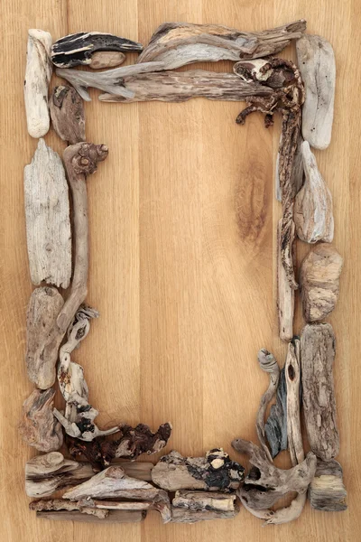 Frontiera di legno driftwood stagionato — Foto Stock