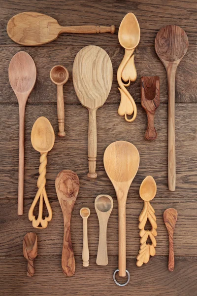 Rustic Wooden Utensils — Stock Photo, Image