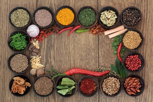 Herb and Spice Border — Stock Photo, Image