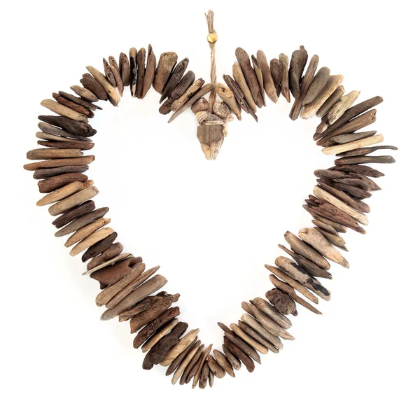 Driftwood Love Heart — Stock Photo, Image