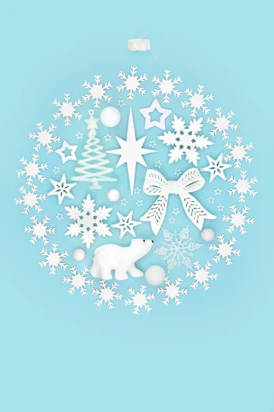 Αφηρημένο Στρογγυλό Σχήμα Χριστουγεννιάτικο Δέντρο Στολίδι Στολίδι Θέμα Βόρειο Πόλο — Φωτογραφία Αρχείου
