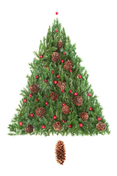 Forma Natural Del Árbol Navidad Respetuoso Con Medio Ambiente Con —  Fotos de Stock