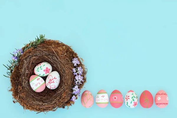 Easter Egg Abstract Design Decorated Eggs Birds Nest Loose Minimal — Stock Photo, Image