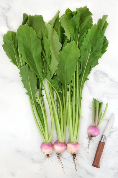 Turnip Vegetables Leaves Roots Healthy Immune System Boosting Natural Health — Stock Photo, Image