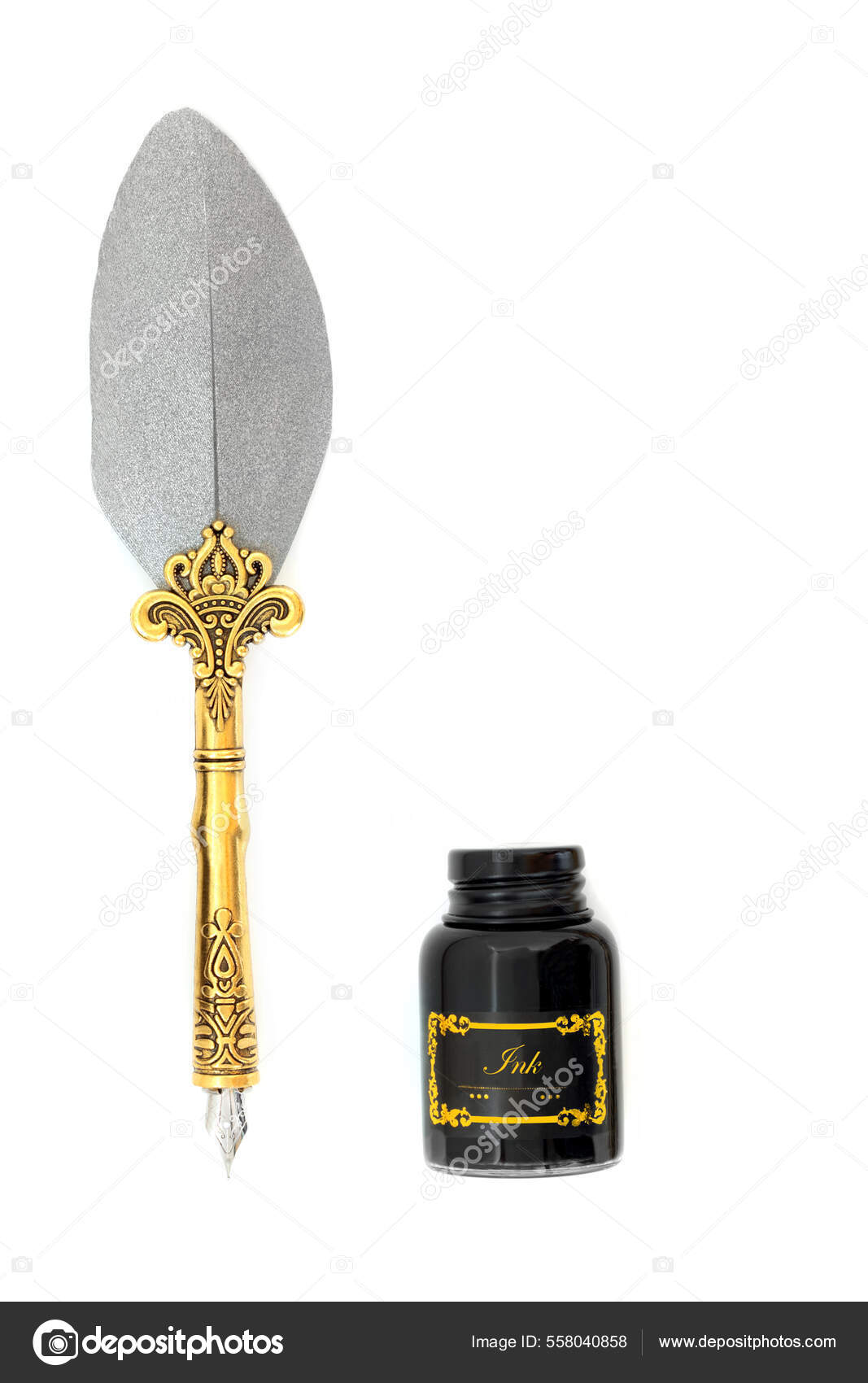 HOT Old Fashioned Quill Pen Old Fashioned Ornate Quill Feather - Main Image