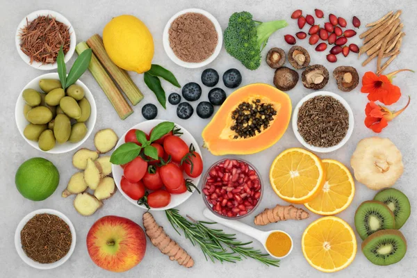 Vegane Und Vegetarische Kost Stärken Das Immunsystem Biolebensmittel Reich Antioxidantien — Stockfoto