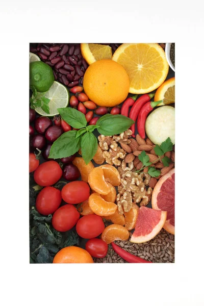 Healthy Vegan Food Nutrition High Flavonoids Antioxidants Lycopene Anthocyanins Vitamins — Stock Photo, Image