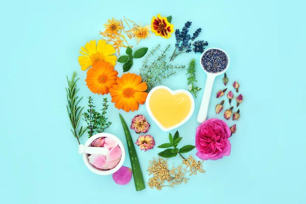 Summer Flowers Herbs Natural Plant Based Skincare Remedies Can Ease — Stock Fotó