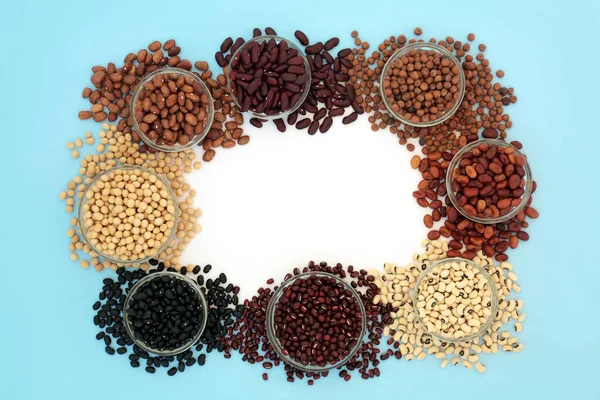 Legumes Food Collection Good Health Dried Vegetable Pulses High Flavonoids — Stock Photo, Image