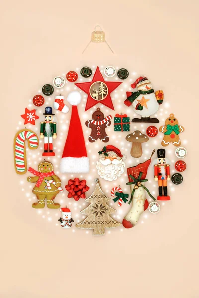 Přírodní Abstraktní Vánoční Stromeček Cetka Dekorace Koncept Tradiční Jídlo Symboly — Stock fotografie