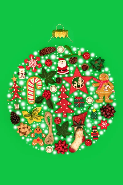 Retro Vánoční Stromeček Kulatý Tvar Cetka Dekorace Koncept Přírodními Dekoracemi — Stock fotografie