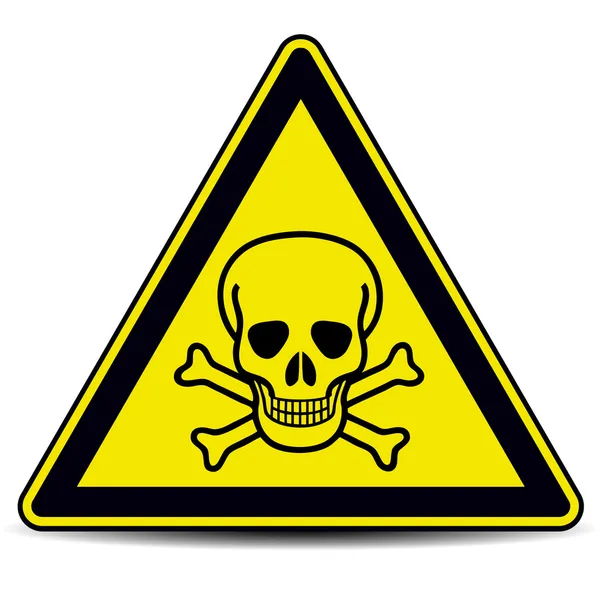 Skull danger sign — Stock Vector