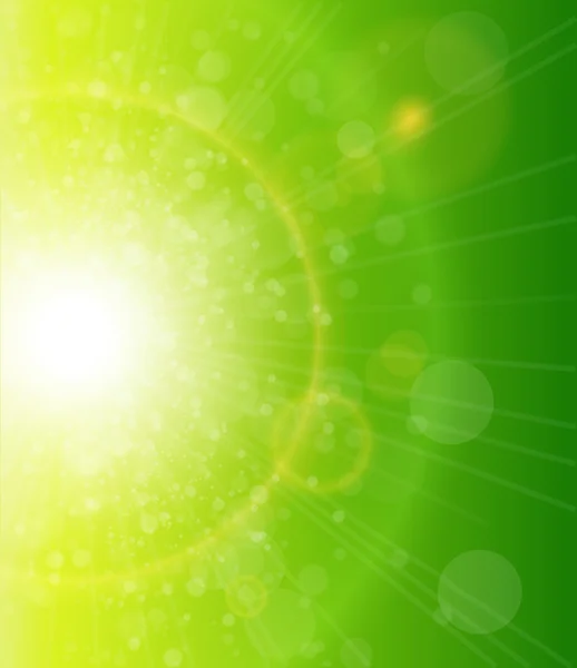 Zelená slunečné pozadí — Stockový vektor