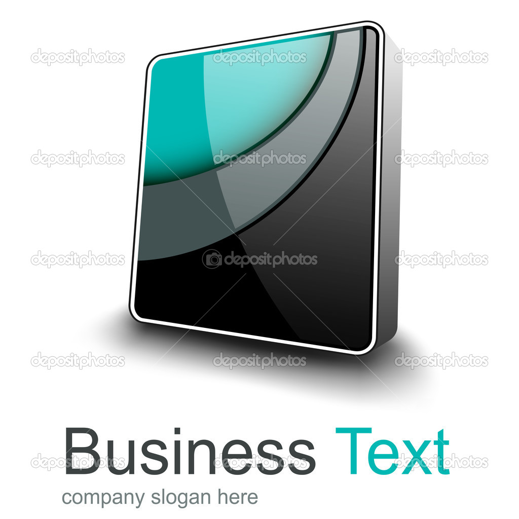 Logo abstract 3D square, vector.