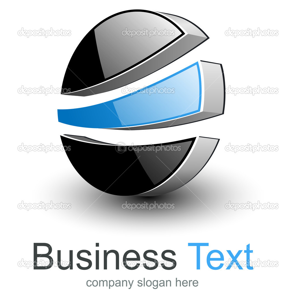 Logo abstract 3D business symbol, vector.