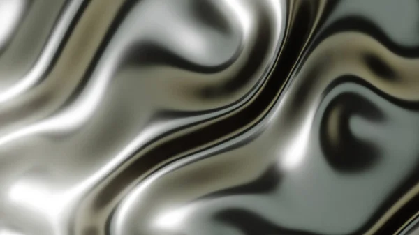 Silver Chrome Metal Texture Waves Liquid Silver Metallic Silk Wavy — Stock Photo, Image