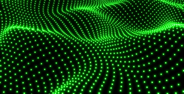 Background Green Lights Field Abstract Technology Design Fantastic Sea Neon — Stock Photo, Image