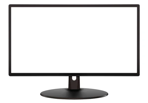 Monitor Symbol Mit Leerem Bildschirm Isoliert Auf Weißem Realistischem Technologie — Stockvektor