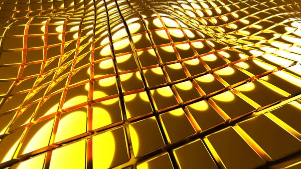 Фон Полем Хвиль Золотих Кубів Абстрактним Дизайном Технологій Фантастичним Морем — стокове фото