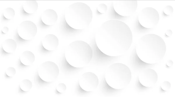 概要3D円のパターンを持つ白い背景 興味深い白い灰色のベクトル最小3D背景イラスト — ストックベクタ