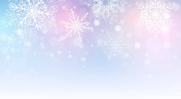 Christmas Background Snowflakes Purple Blue Winter Snow Background Vector Illustration — Stock Vector