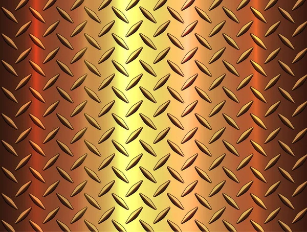 Fondo Textura Chapa Acero Diamante Ilustración Vectorial Brillante Oro Metálico — Vector de stock