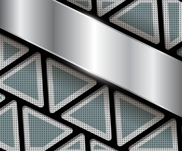 Silberhintergrund Mit Perforiertem Abstrakten Muster Glänzende Abstrakte Technologie Vektor Illustration — Stockvektor