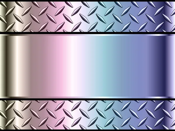 Hintergrund Silber Metallic Chrom Vektor Design Mit Diamantplatte Opaleszenz Metallstruktur — Stockvektor