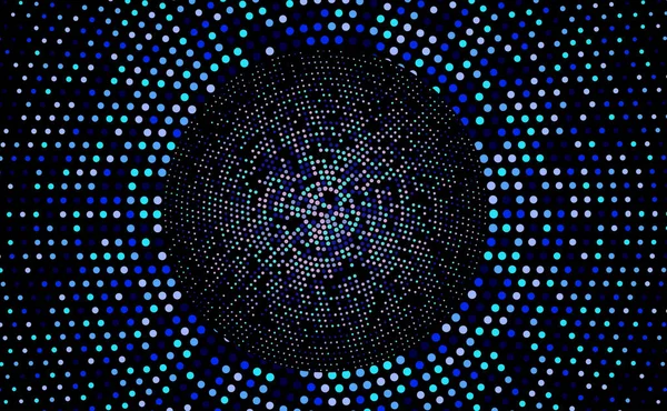 Cercles Géométriques Demi Tons Bleu Foncé Formes Bannière Mosaïque Intéressante — Image vectorielle