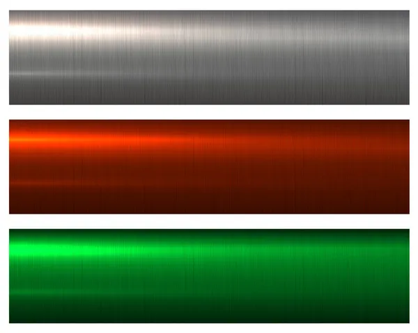Металева Срібна Червоно Зелена Текстура Блискучий Металевий Фон Пензлем Векторні — стоковий вектор