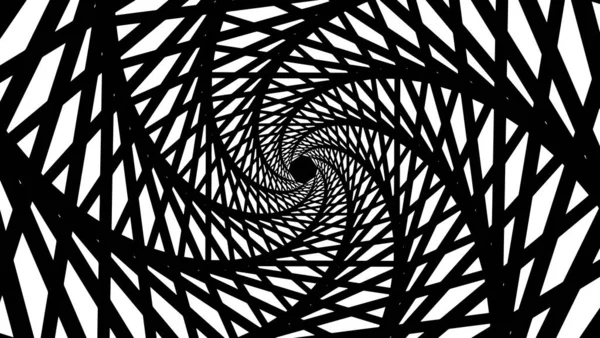 Fundo Abstrato Turbilhão Espiral Preto Branco Projeto Fractal Como Ilustração — Vetor de Stock