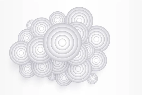 Abstraktní Bílé Pozadí Kruhy Vzor Zajímavé Bílé Šedé Vektorové Pozadí — Stockový vektor