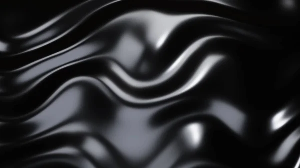 Fekete Fém Textúra Hullámok Folyékony Sötét Fém Selyem Hullámos Minta — Stock Fotó